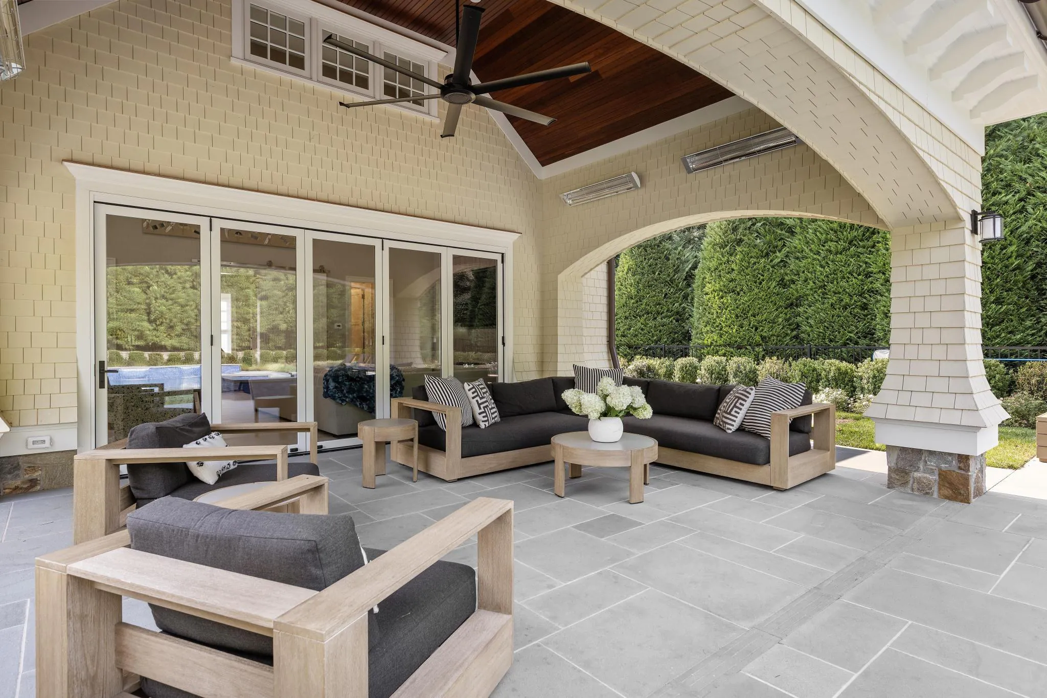 Loggia at Rumson Sanctuary, a Merrick Construction renovation in Rumson, New Jersey