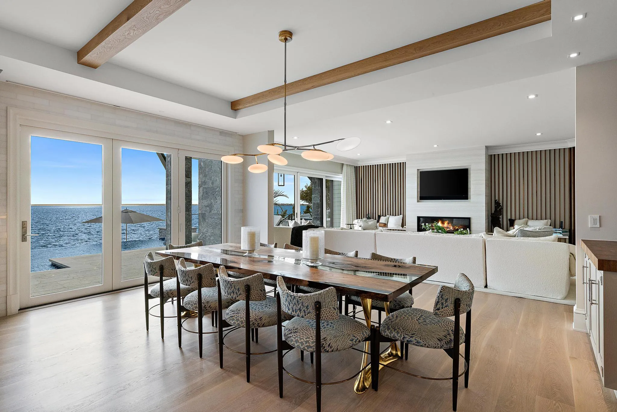 Dining living at The Fun Starts Here, a Merrick Construction custom home in Brick, New Jersey