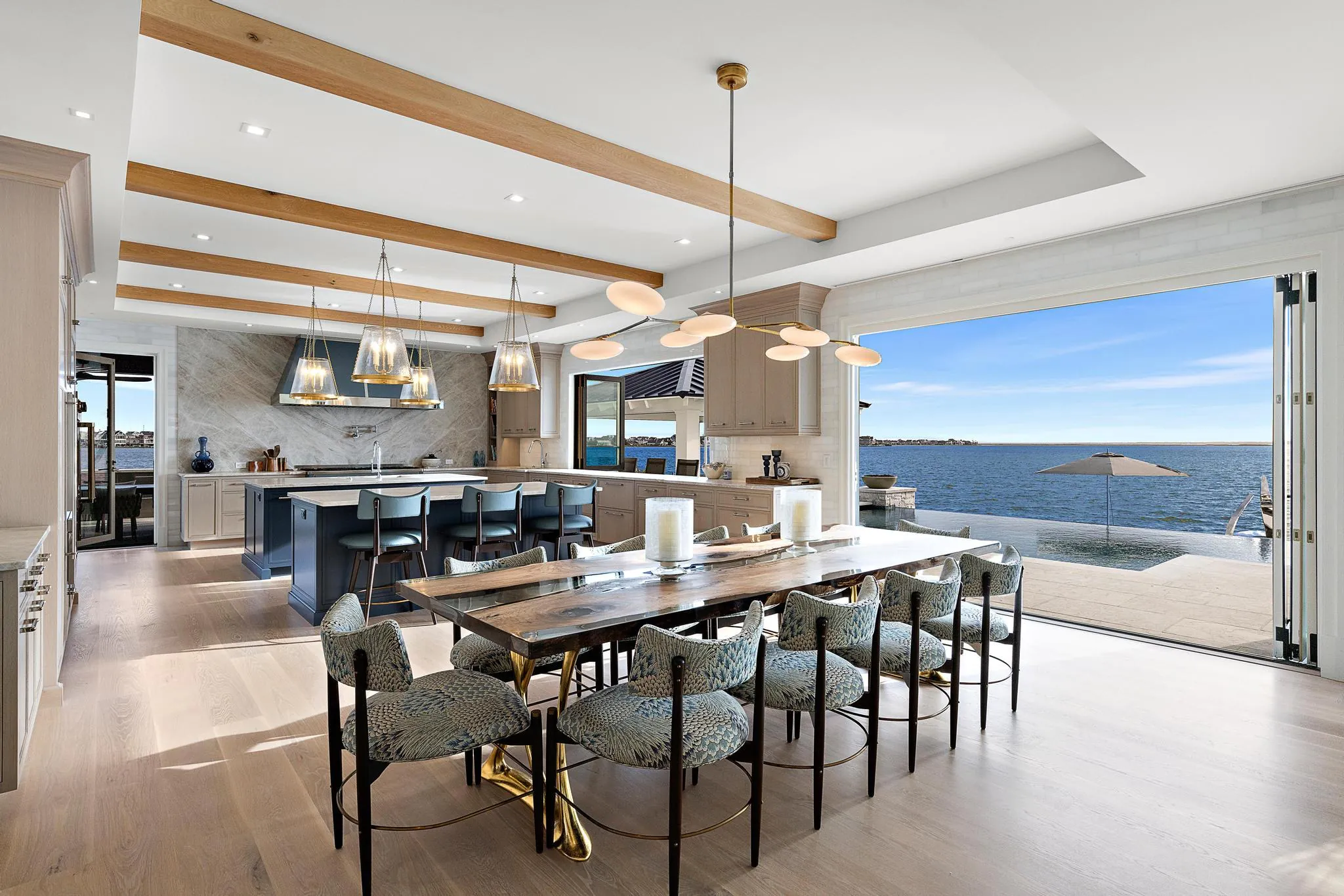 Dining at The Fun Starts Here, a Merrick Construction custom home in Brick, New Jersey