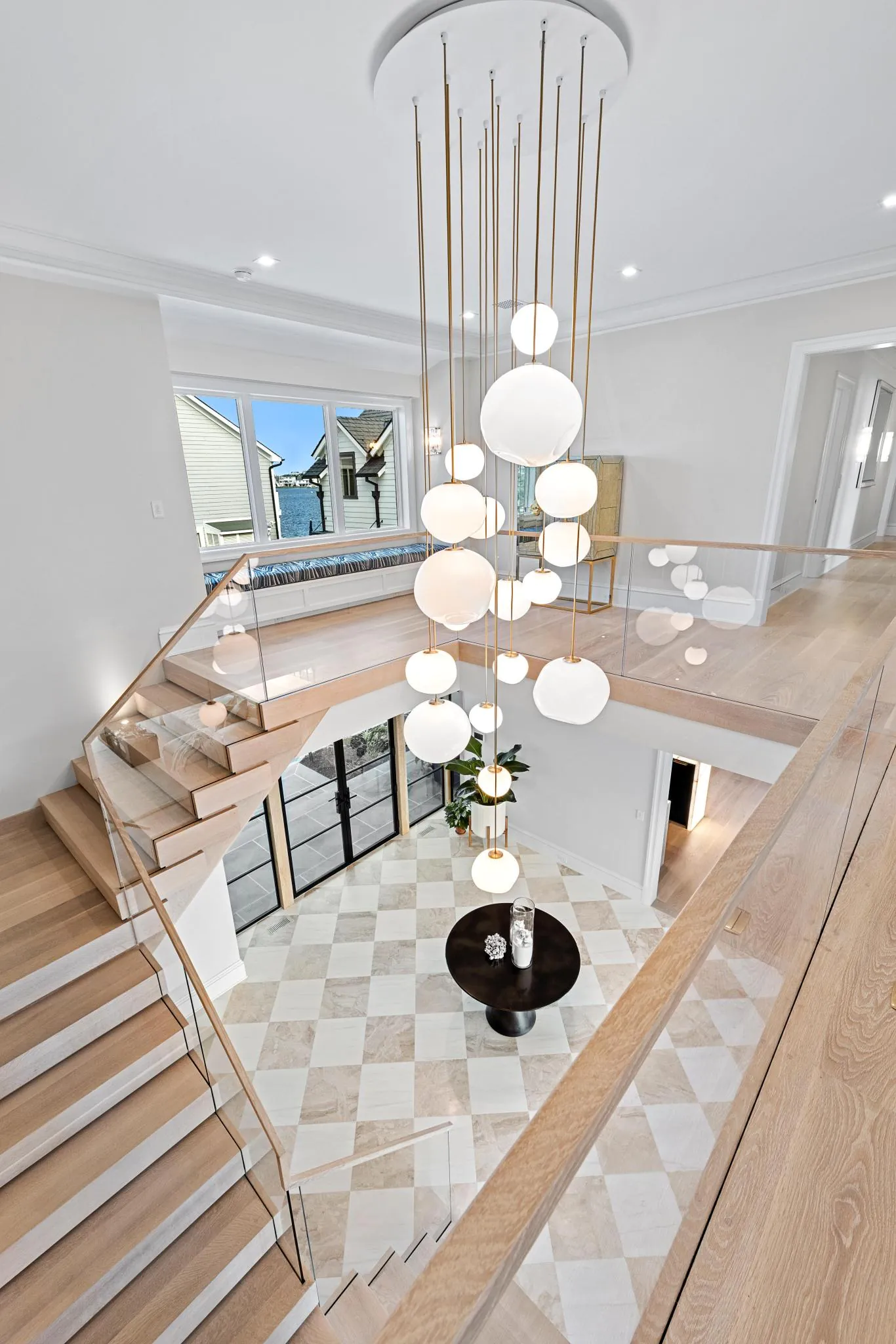 Staircase at The Fun Starts Here, a Merrick Construction custom home in Brick, New Jersey